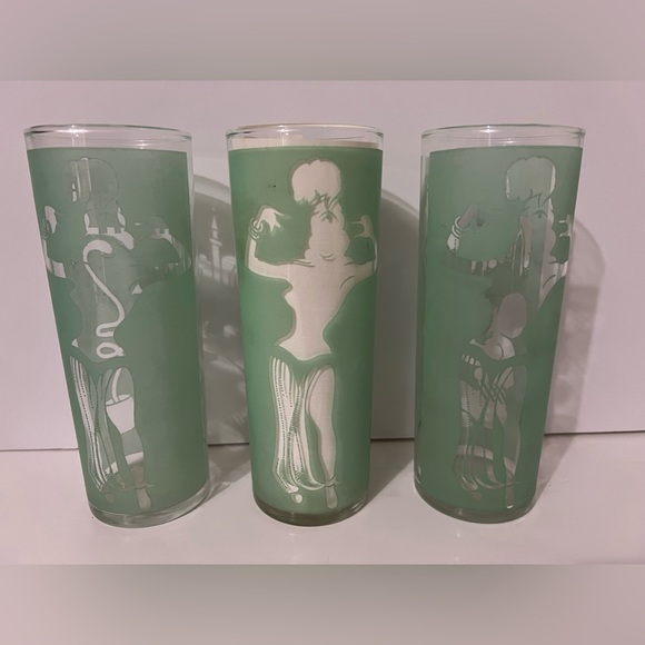Set of 3 Dominion Glass Highball Tumblers with Belly Dancer and Snake Charmer - Picture 4 of 12